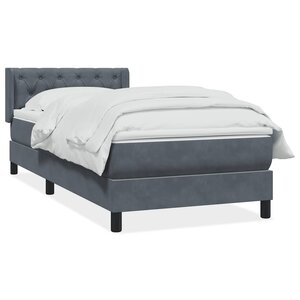 vidaXL Sommier à lattes de lit et matelas gris foncé 80x210 cm velours