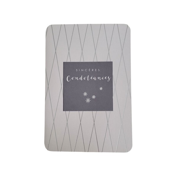 Carte De Voeux -  Sincères Condoléances - Grise