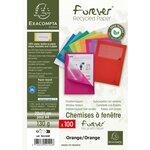 Paquet 100 chemises à fenêtre FOREVER Orange EXACOMPTA