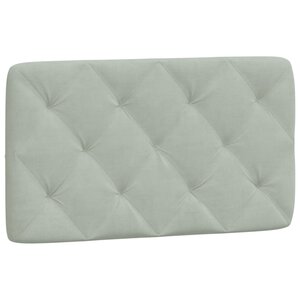 vidaXL Coussin de tête de lit gris clair 80 cm velours