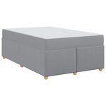 vidaXL Cadre de lit avec matelas Gris clair 120 x 200 cm tissu