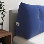 vidaXL Coussin de Dos Bleu police 200 x 24 x 50 cm Velours