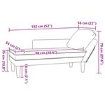 vidaXL Chaise longue avec coussin crème tissu en velours côtelé