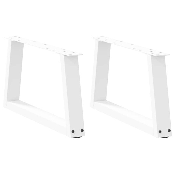 vidaXL Pieds de table basse en forme de V  2 pièces  blanc  50 x (30-31 3) cm  acier