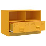 vidaXL Meuble TV jaune moutarde 67x39x44 cm acier