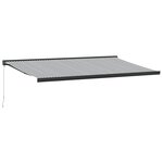 vidaXL Auvent rétractable anthracite et blanc 5x3 m tissu et aluminium