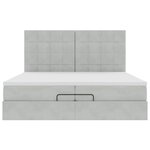 vidaXL Cadre de lit ottoman avec matelas gris clair 200x200 cm velours