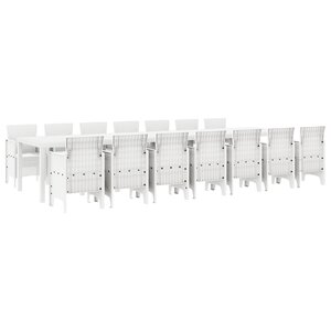 vidaXL Ensemble de salle à manger de jardin 15 pièces Blanc Rotin Synthétique