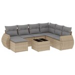 vidaXL Salon de jardin avec coussins 8 Pièces beige résine tressée