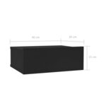 vidaXL Table de chevet flottante Noir 40x30x15 cm Aggloméré