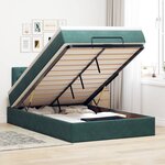 vidaXL Cadre de lit ottoman avec matelas vert foncé 120x200 cm velours