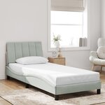 vidaXL Cadre de lit avec LED sans matelas gris clair 80x200 cm velours
