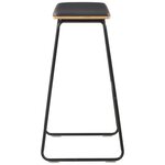 vidaXL Tabourets de bar lot de 6 noir similicuir