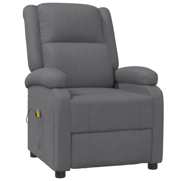 vidaXL Fauteuil de massage Gris Similicuir
