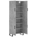vidaXL Buffet haut Gris béton 69 5x34x180 cm Bois d'ingénierie