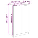 vidaXL Armoire à chaussures noir 59x35x100 cm bois d'ingénierie