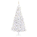 vidaXL Arbre de Noël artificiel pré-éclairé et boules 300 cm blanc