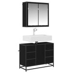 vidaXL Ensemble de mobilier de salle de bain 2 Pièces Chêne noir
