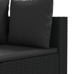 vidaXL Salon de jardin 6 Pièces avec coussins noir résine tressée