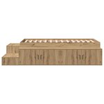 vidaXL Cadre de lit avec rangement chêne artisanal 234 x 118 x 53.5 cm