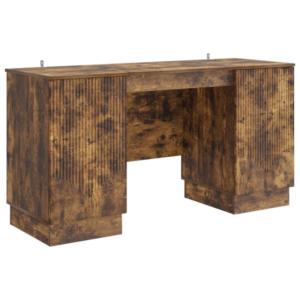 vidaXL Bureau Chêne fumé 142 5 x 50 x 75 cm Bois d'ingénierie