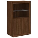 vidaXL Buffet avec lumières LED chêne marron 202x37x100 cm