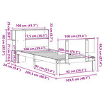 vidaXL Lit bibliothèque sans matelas blanc 100x200 cm bois pin massif