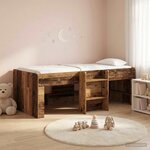 vidaXL Cadre de Lit Élevé pour Enfants 2 Pièces Bois ancien 90 x 190 cm