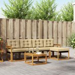 vidaXL Ensemble de canapés d'extérieur 6 Pièces Naturel et Beige