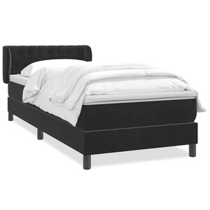vidaXL Sommier à lattes de lit avec matelas noir 80x210 cm velours
