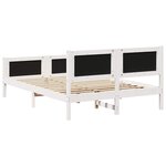 vidaXL Cadre de lit avec tête de lit Blanc et gris clair 135 x 190 cm