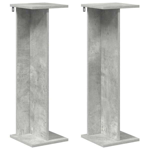 vidaXL Support de Plante 2 Pièces Gris Béton 25 x 25 5 x 80 5 cm