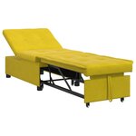 vidaXL Canapé-lit Jaune 67 x 194 x 38 cm Velours