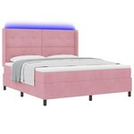 vidaXL Lit à ressorts avec matelas avec LED Rose 180 x 200 cm Velours