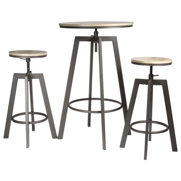 Ensemble table mange debout avec 2 tabourets aria