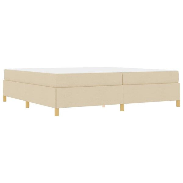 vidaXL Lit à ressorts avec matelas Blanc et crème 200 x 200 cm tissu