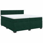 vidaXL Sommier à lattes de lit et matelas Vert foncé 200x200cm Velours