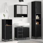vidaXL Ensemble de mobilier de salle de bain 3 Pièces Chêne noir