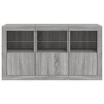 vidaXL Buffet avec lumières LED sonoma gris 123x37x67 cm