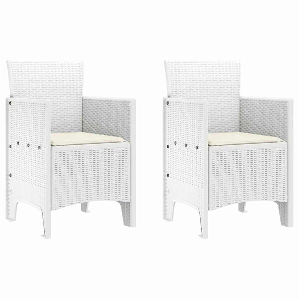 vidaXL Chaise de jardin 2 Pièces Blanc 53 x 49 x 85 cm PP
