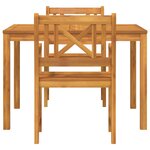 vidaXL Ensemble de salle à manger pour jardin 3 Pièces Marron