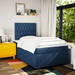 vidaXL Sommier à lattes de lit avec matelas Bleu 120x200 cm Tissu