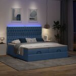 VidaXL Cadre de lit ottoman avec matelas bleu 160x200 cm tissu