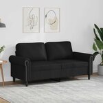 vidaXL Canapé à 2 places Noir 140 cm Similicuir