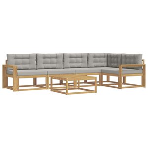 vidaXL Ensemble de canapés d'extérieur 6 Pièces Blanc et gris clair