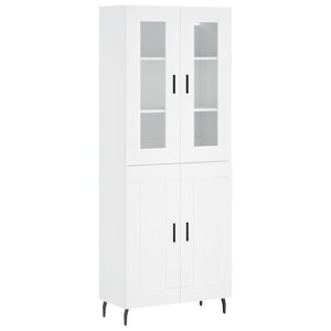 vidaXL Buffet haut Blanc 69 5x34x180 cm Bois d'ingénierie