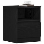 vidaXL Cabinet de chevet avec tiroir 2 Pièces Chêne noir 40 x 40 x 50 cm