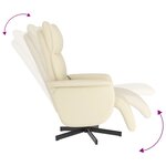 vidaXL Fauteuil inclinable de massage et repose-pieds crème similicuir