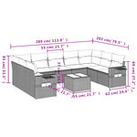 vidaXL Salon de jardin 10 Pièces avec coussins marron résine tressée