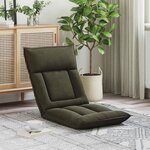 vidaXL Fauteuil de sol ajustable Vert armée Tissu